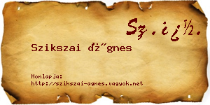 Szikszai Ágnes névjegykártya